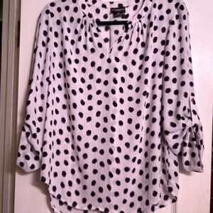 Liz Claiborne Black and White Polka Dot Blouse